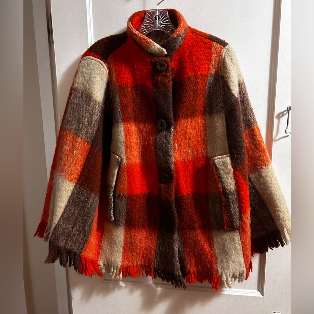 Vintage Orange and Brown Cape